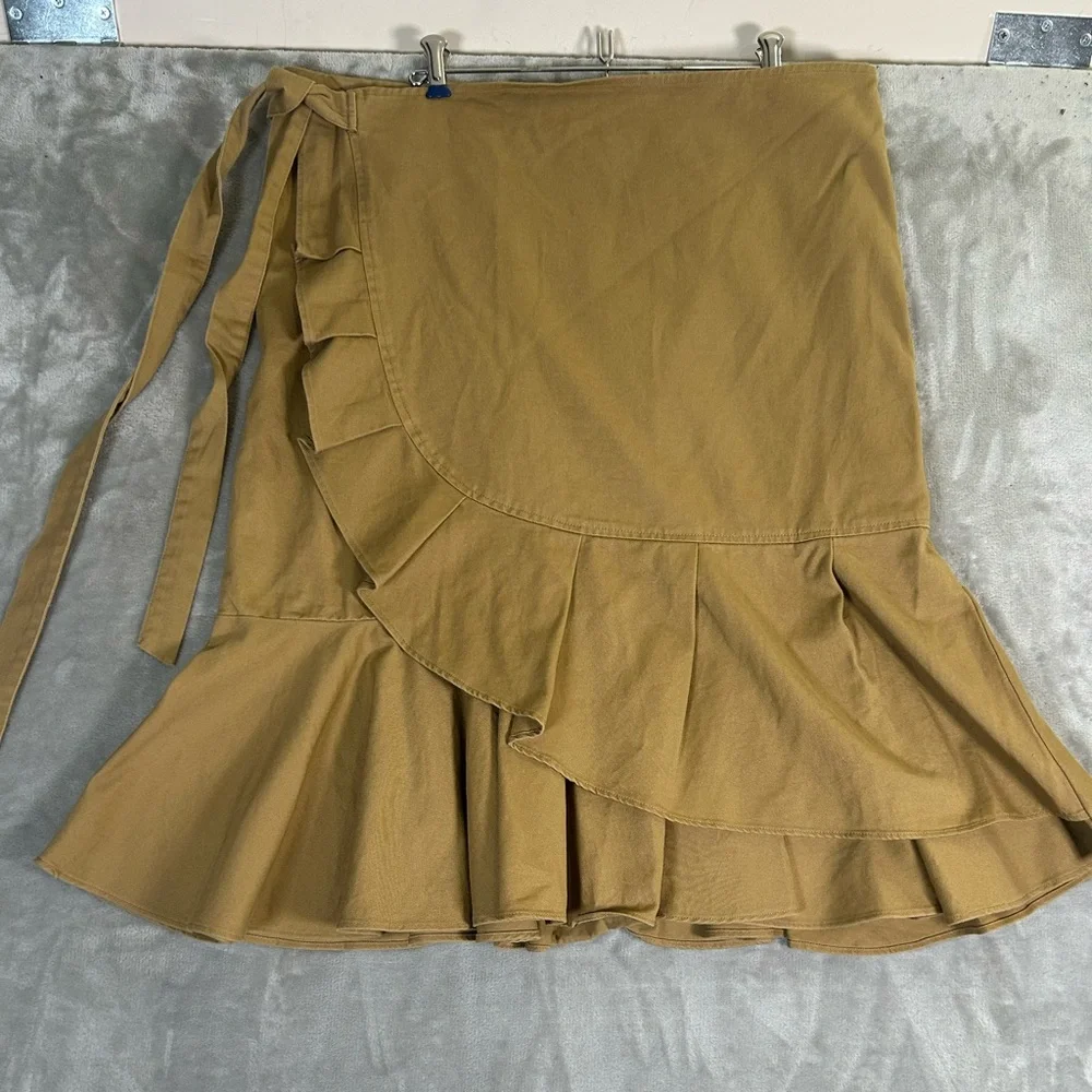 Who what wear wrap midi ruffle khaki skirt - Picture 8 of 8